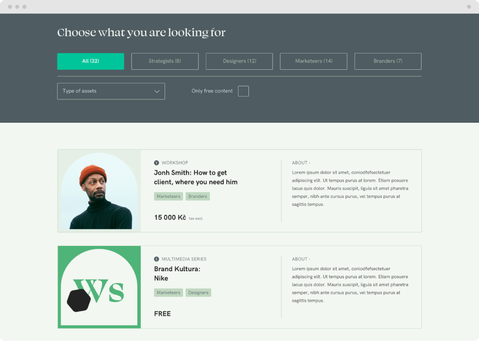 Sofistance Web List of assets